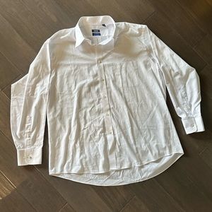 IZOD Regular Fit Long Lasting White Long Sleeve Button Down Dress Shirt Size 32